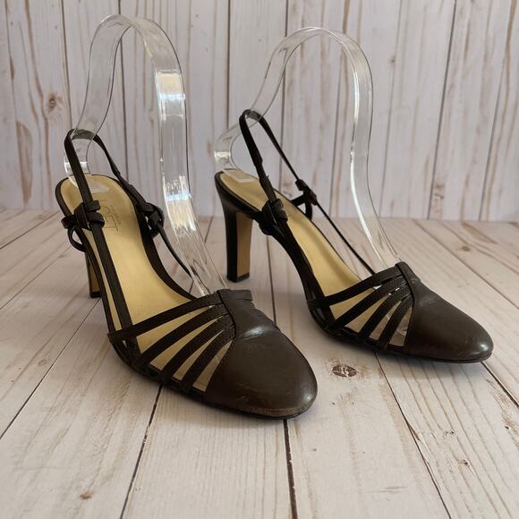 LOFT Brown Simple Sandal Heels Size 5.5 - Picture 1 of 7